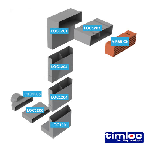 Timloc Underfloor Vent Duct Adaptor — Single