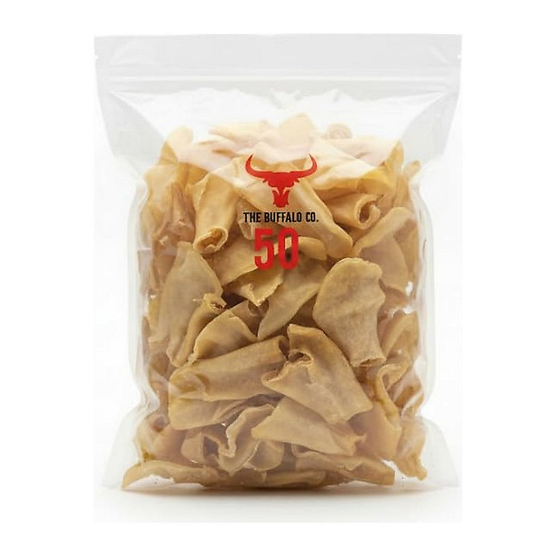 The Buffalo Co. Buffalo Ears for Dogs - 50 Pack - Natural Chew Treats - 3114