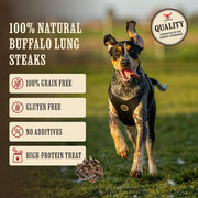 The Buffalo Co. Buffalo Lung Steaks for Dogs 100g - 3827 - Natural Dog Treat