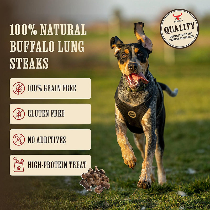 The Buffalo Co. Buffalo Lung Steaks for Dogs 100g - 3827 - Natural Dog Treat
