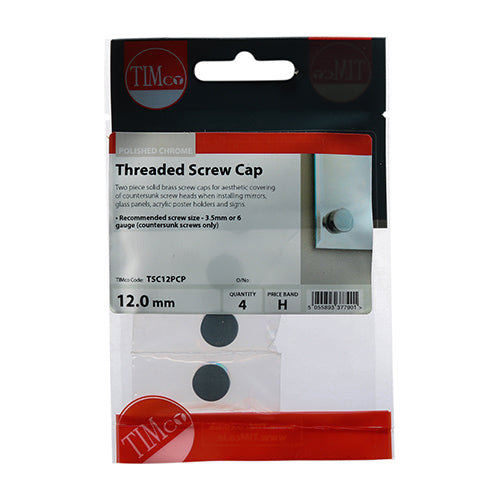 TIMCO Threaded Screw Caps Solid Brass — Trade Pack