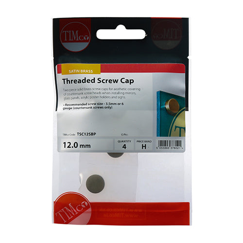 TIMCO Threaded Screw Caps Solid Brass — Trade Pack