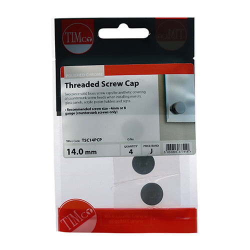 TIMCO Threaded Screw Caps Solid Brass — Trade Pack