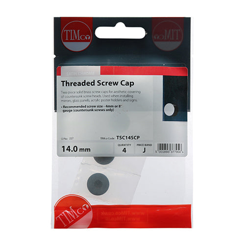 TIMCO Threaded Screw Caps Solid Brass — Trade Pack