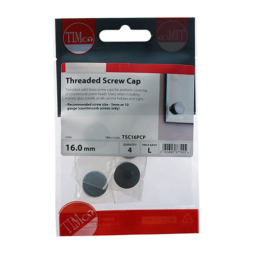 TIMCO Threaded Screw Caps Solid Brass — Trade Pack