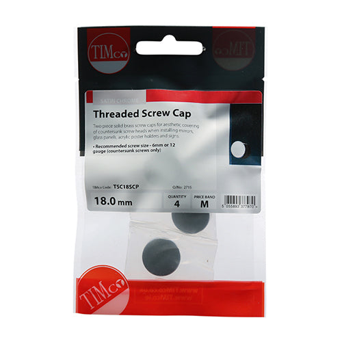 TIMCO Threaded Screw Caps Solid Brass — Trade Pack