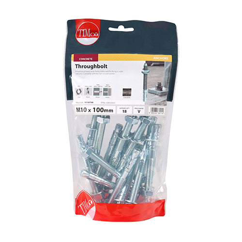 TIMCO Throughbolts Silver - M10 x 100