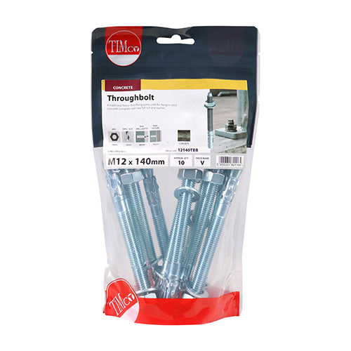 TIMCO Throughbolts Silver - M10 x 100