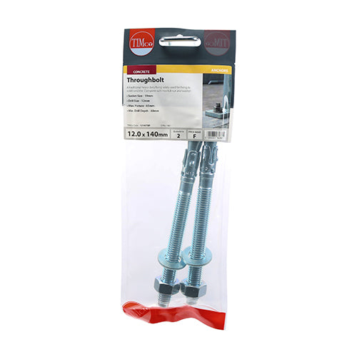 TIMCO Throughbolts Silver - M10 x 100
