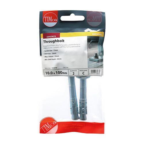 TIMCO Roofing Bolts & Square Nuts Silver — Trade Pack