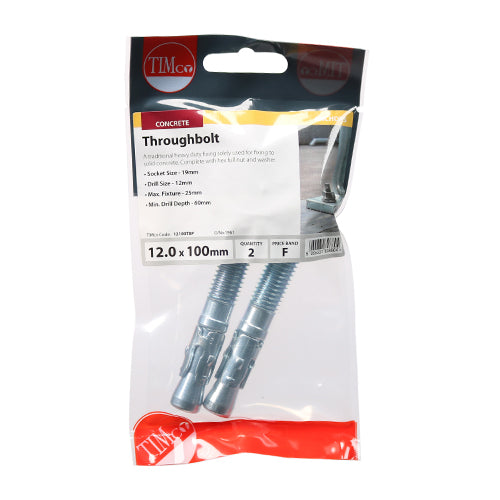 TIMCO Throughbolts Silver — Trade Pack