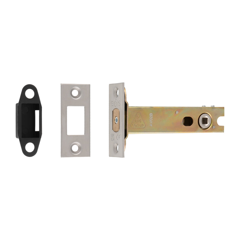 102Mm Heavy Duty Deadbolt - 5Mm Follower - Square - Satin Stainless Steel