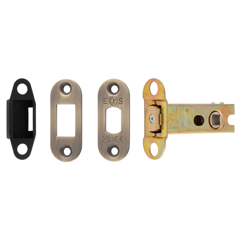 76Mm Heavy Duty Deadbolt - 8Mm Follower - Radius - Antique Brass