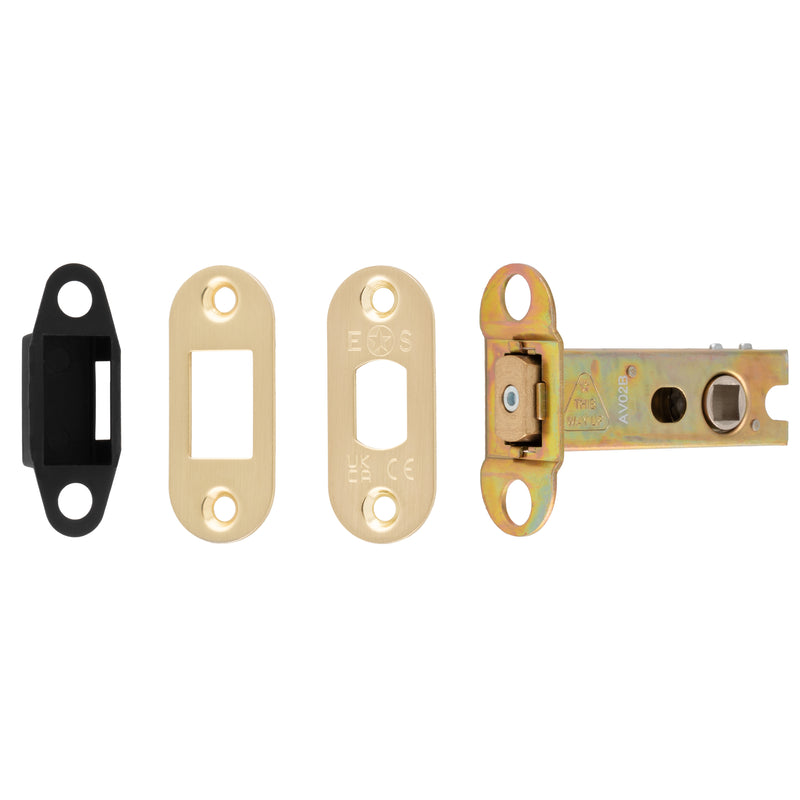 76Mm Heavy Duty Deadbolt - 8Mm Follower - Radius - Satin Brass