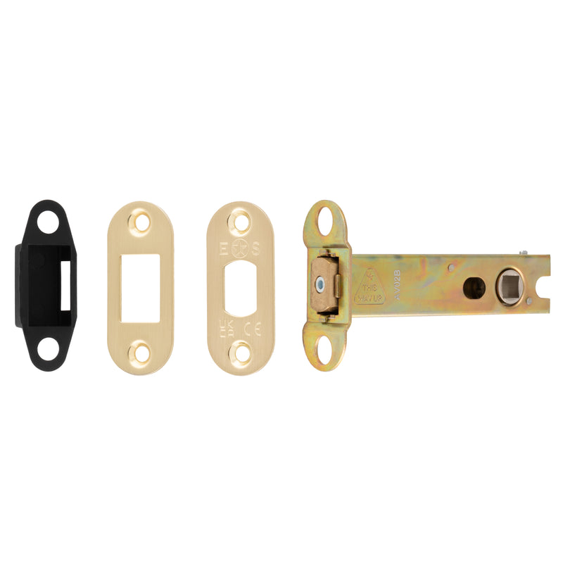 102Mm Heavy Duty Deadbolt - 8Mm Follower - Radius - Satin Brass