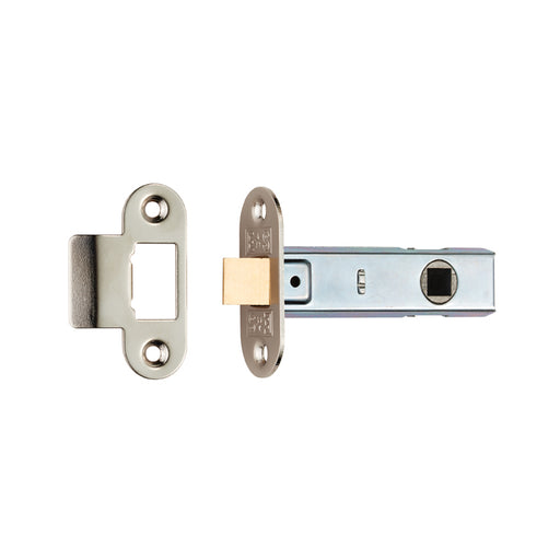 Tubular Latch 3 - Rounded Strike & Forend - Nickel Plated
