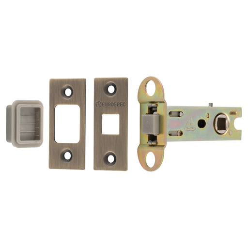 76Mm Tubular Magnetic Catch - 8Mm Follower - Square - Antique Brass