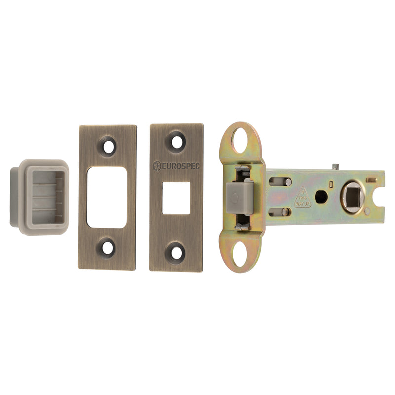 76Mm Tubular Magnetic Catch - 8Mm Follower - Square - Antique Brass