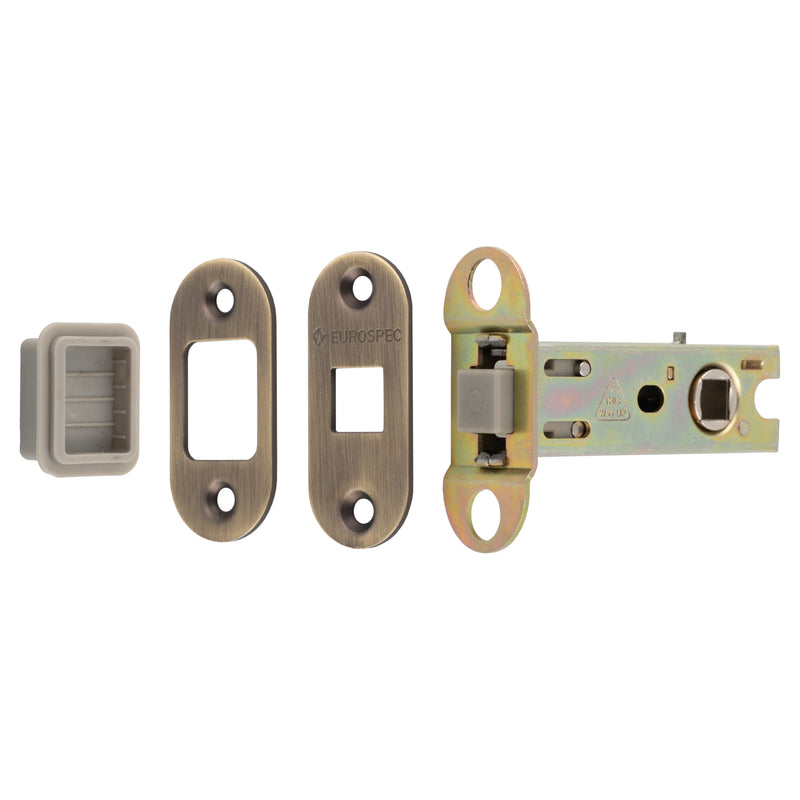 76Mm Tubular Magnetic Catch - 8Mm Follower - Radius - Antique Brass