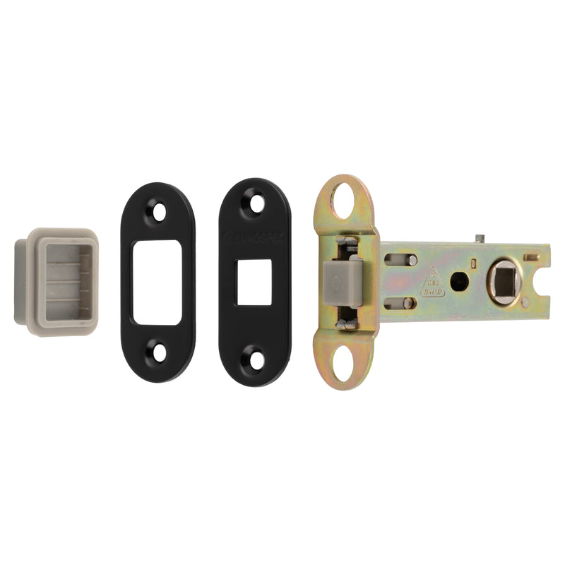 76Mm Tubular Magnetic Catch - 8Mm Follower - Radius - Matt Black