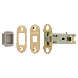 76Mm Tubular Magnetic Catch - 8Mm Follower - Radius - Satin Brass