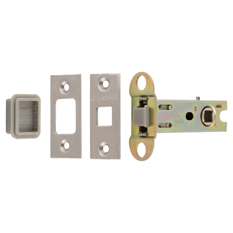 76Mm Tubular Magnetic Catch - 8Mm Follower - Square - Satin Stainless Steel 76