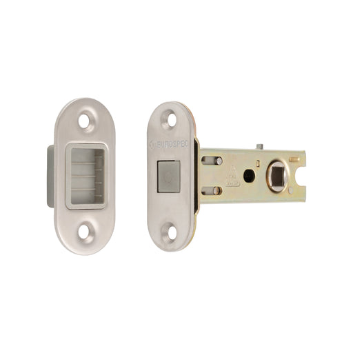 76Mm Tubular Magnetic Catch - 8Mm Follower - Radius - Satin Stainless Steel