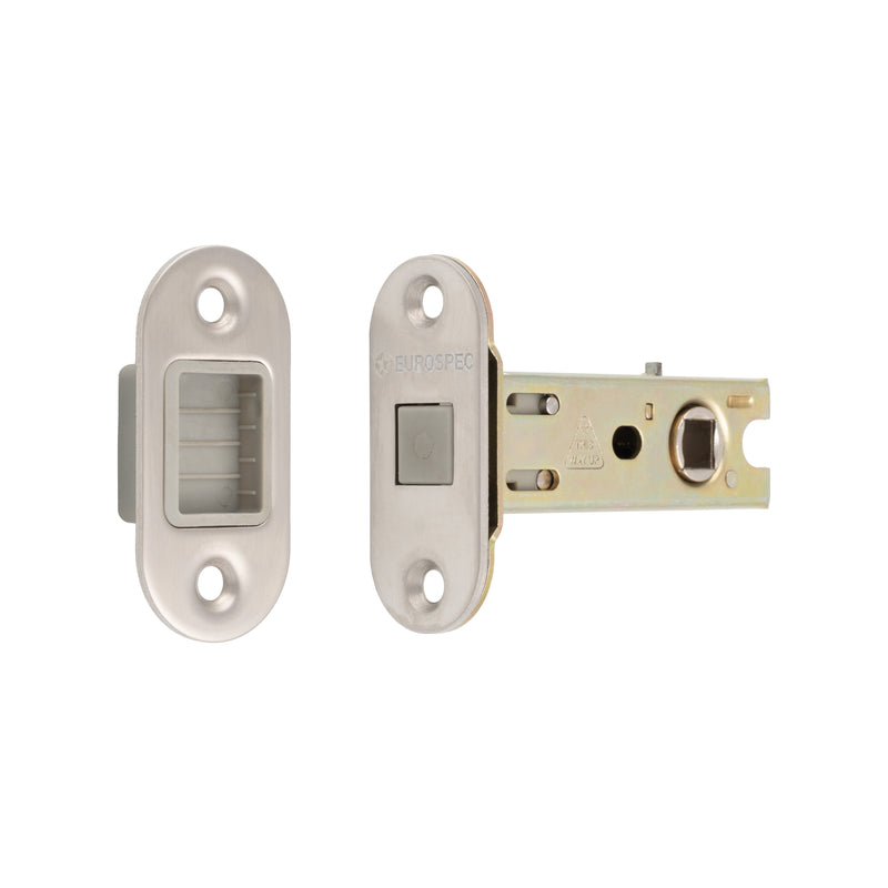 76Mm Tubular Magnetic Catch - 8Mm Follower - Radius - Satin Stainless Steel