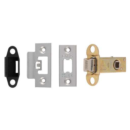 64Mm Heavy Duty Tubular Latch - 8Mm Follower - Square - Bright Stainless Steel