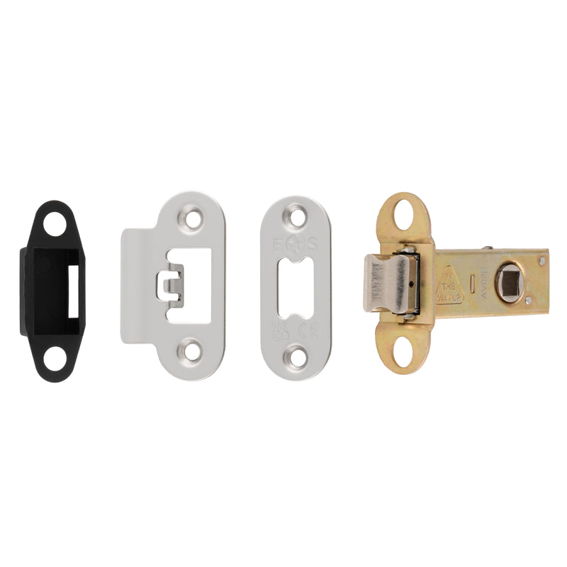 64Mm Heavy Duty Tubular Latch - 8Mm Follower - Radius - Polished Stainless Steel