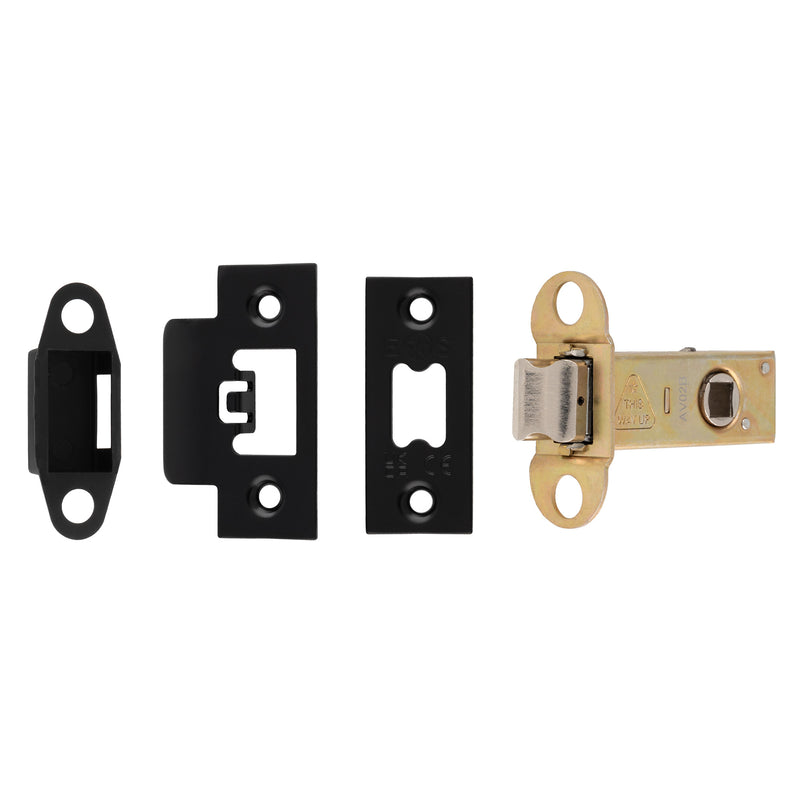 64Mm Heavy Duty Tubular Latch - 8Mm Follower - Square - Matt Black