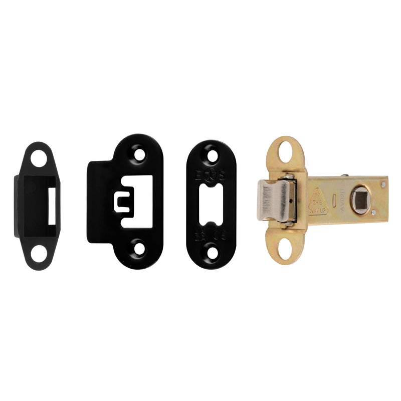 64Mm Heavy Duty Tubular Latch - 8Mm Follower - Radius - Matt Black