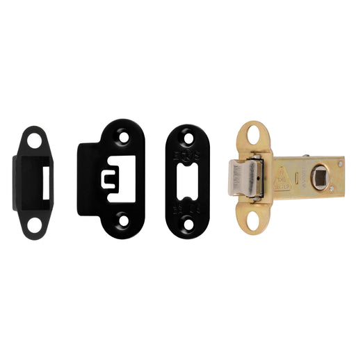 64Mm Heavy Duty Tubular Latch - 8Mm Follower - Radius - Matt Black