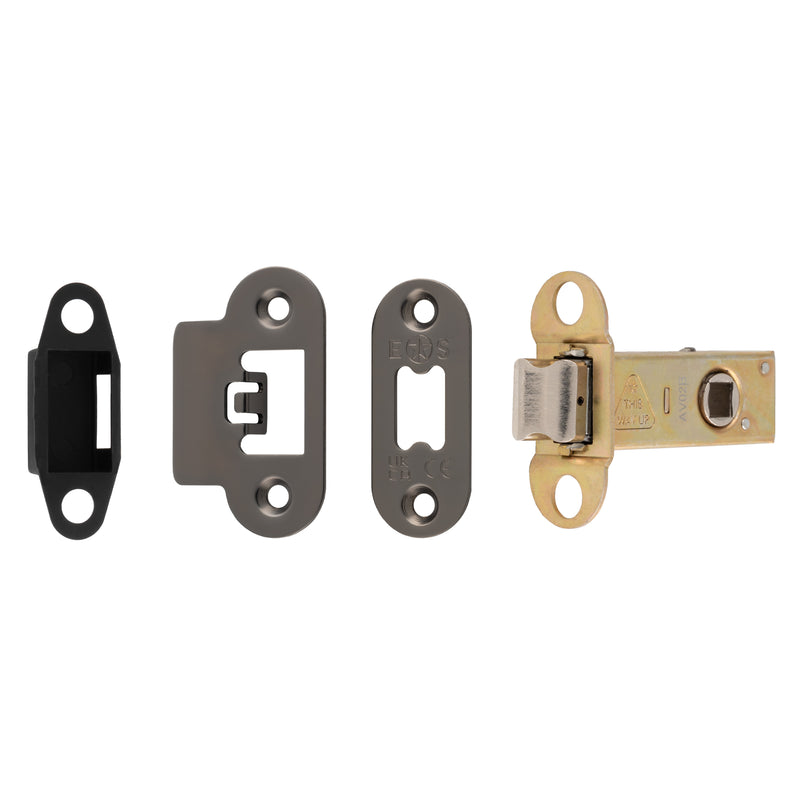 64Mm Heavy Duty Tubular Latch - 8Mm Follower - Radius - Matt Bronze
