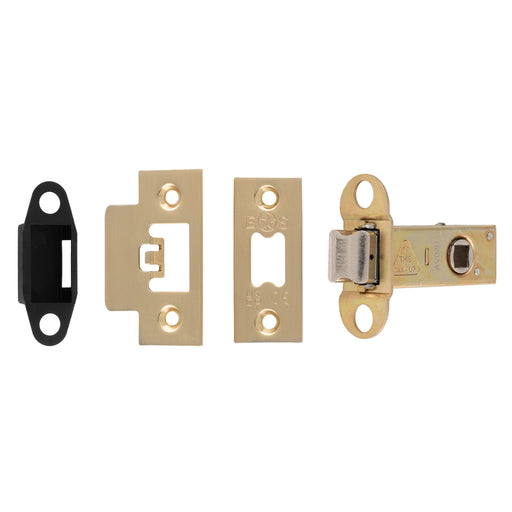 64Mm Heavy Duty Tubular Latch - 8Mm Follower - Square - Satin Brass
