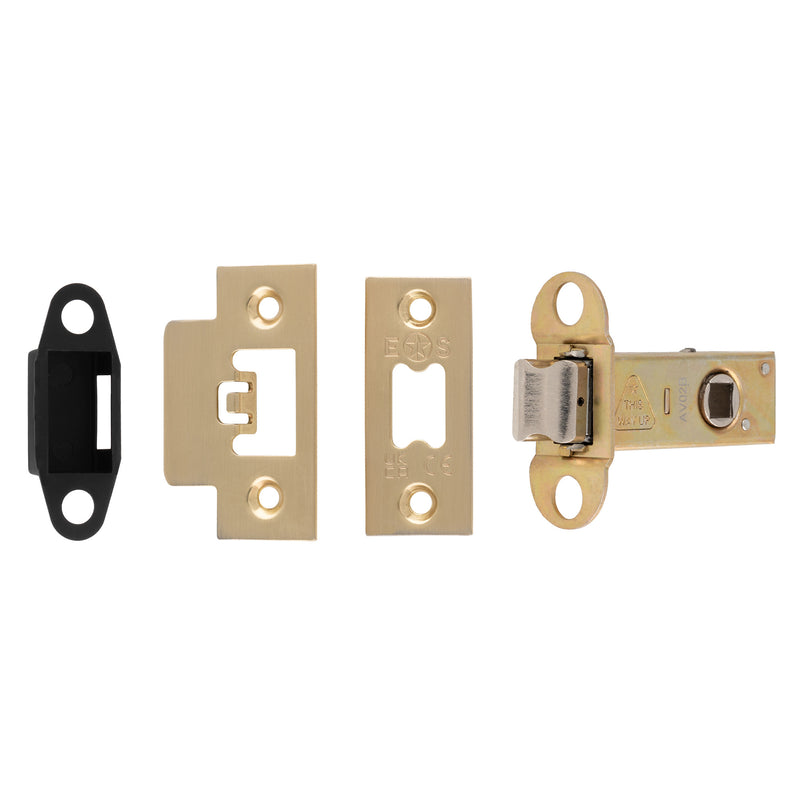64Mm Heavy Duty Tubular Latch - 8Mm Follower - Square - Satin Brass