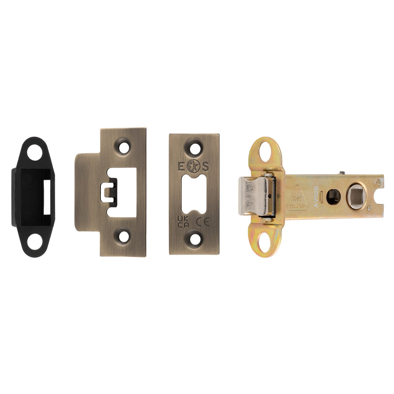 76Mm Heavy Duty Tubular Latch - 8Mm Follower - Square - Antique Brass