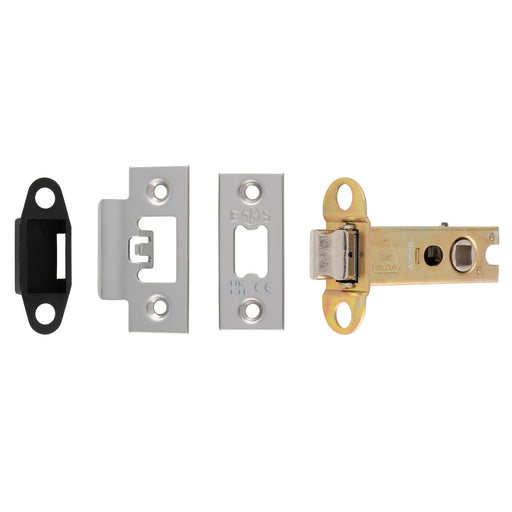 76Mm Heavy Duty Tubular Latch - 8Mm Follower - Square - Bright Stainless Steel
