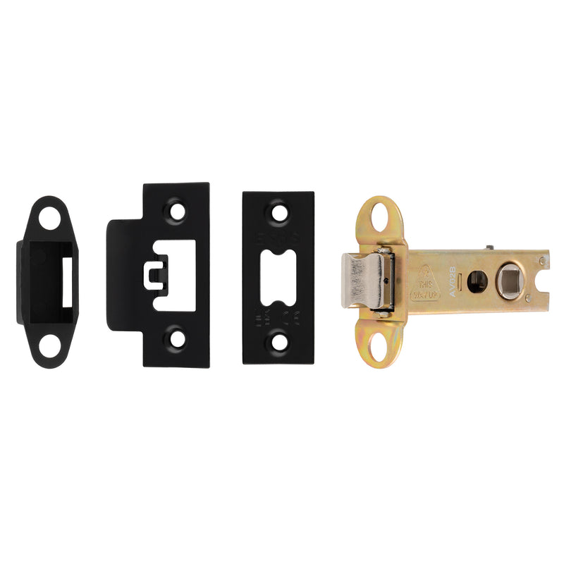 76Mm Heavy Duty Tubular Latch - 8Mm Follower - Square - Matt Black
