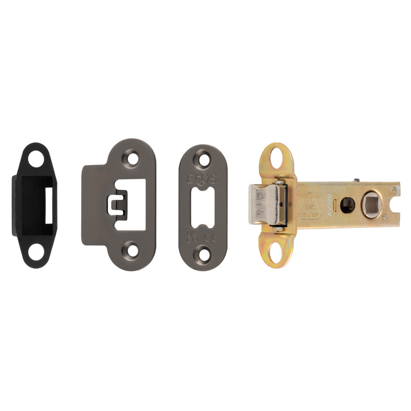 76Mm Heavy Duty Tubular Latch - 8Mm Follower - Radius - Matt Bronze