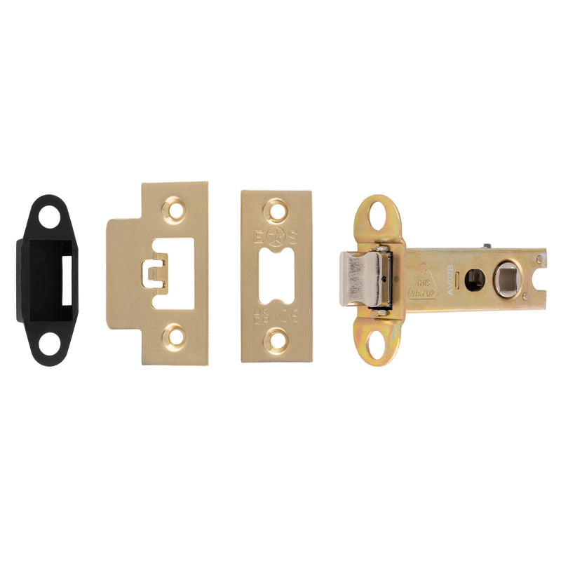 76Mm Heavy Duty Tubular Latch - 8Mm Follower - Square - Satin Brass