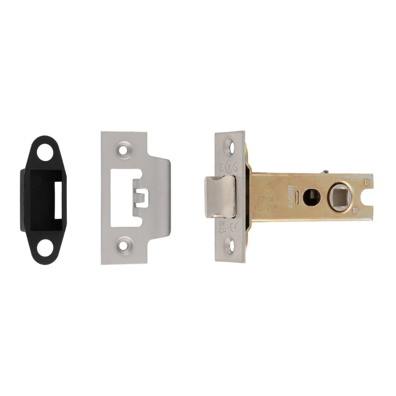 76Mm Heavy Duty Tubular Latch - 8Mm Follower - Square - Satin Stainless Steel