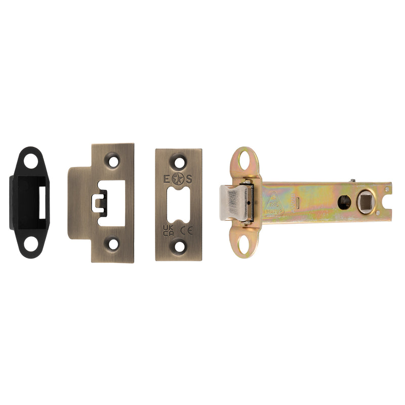 102Mm Heavy Duty Tubular Latch - 8Mm Follower - Square - Antique Brass