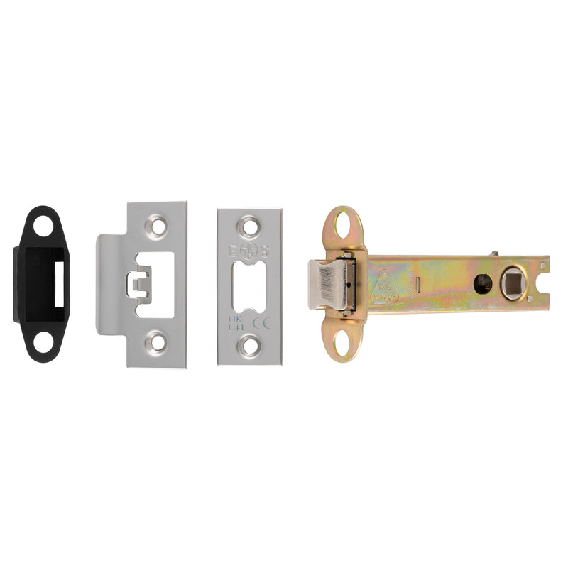 102Mm Heavy Duty Tubular Latch - 8Mm Follower - Square - Bright Stainless Steel