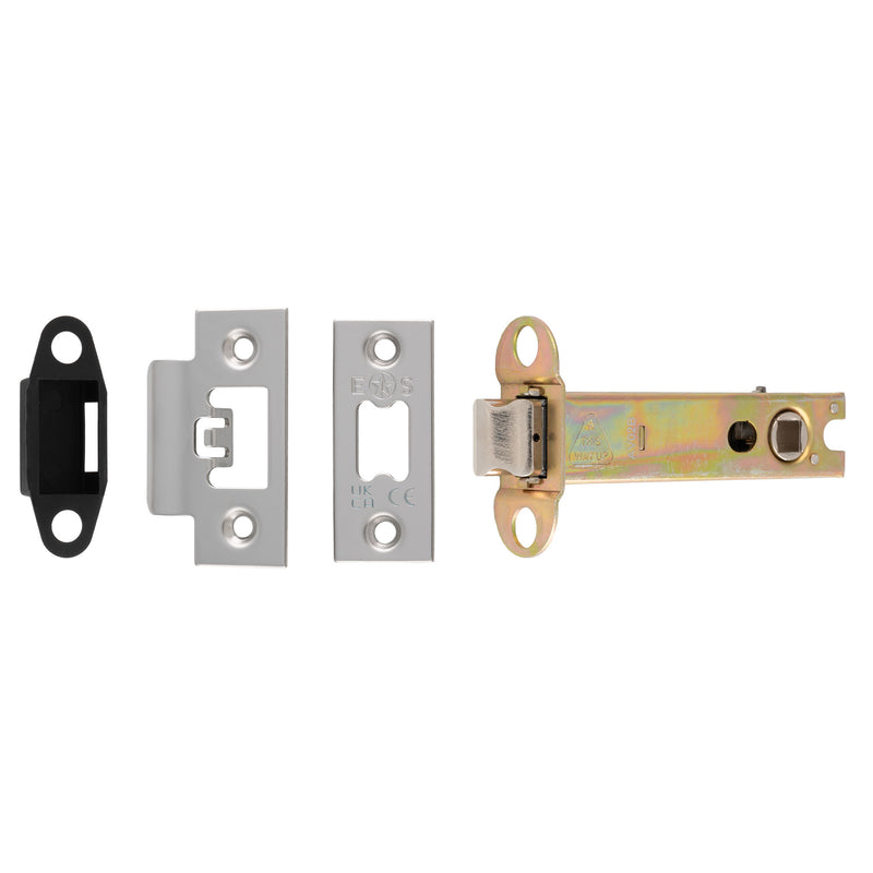 102Mm Heavy Duty Tubular Latch - 8Mm Follower - Square - Bright Stainless Steel