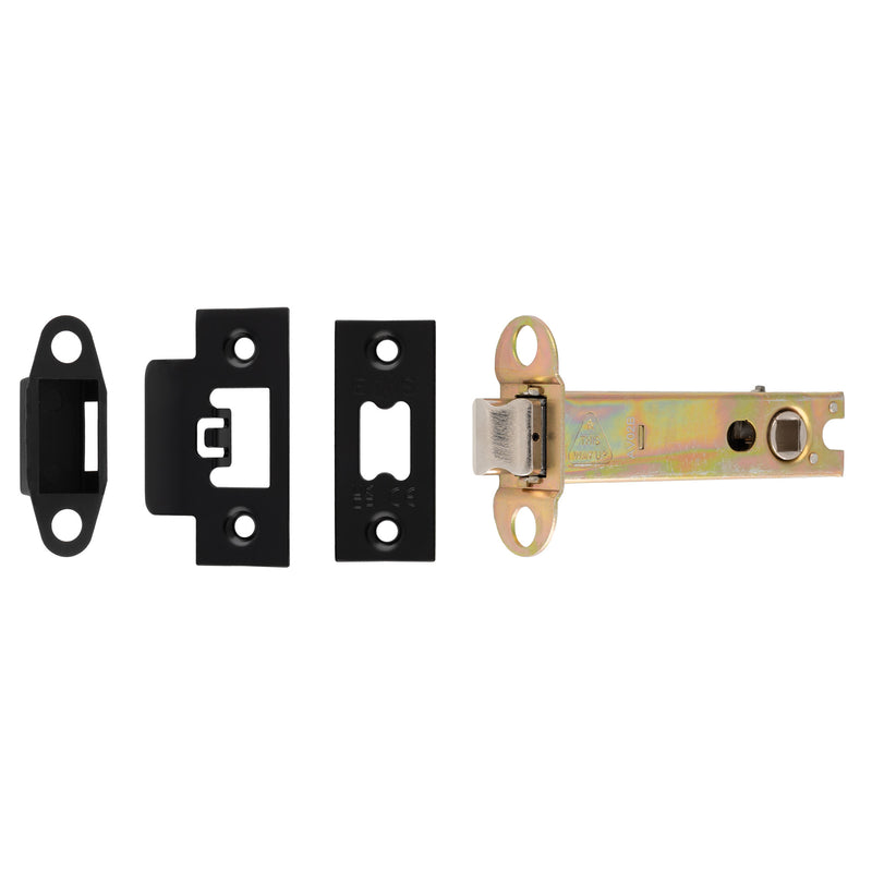 102Mm Heavy Duty Tubular Latch - 8Mm Follower - Square - Matt Black