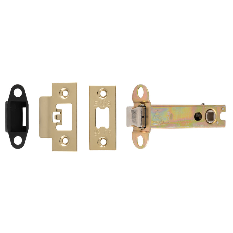 102Mm Heavy Duty Tubular Latch - 8Mm Follower - Square - Stainless Brass