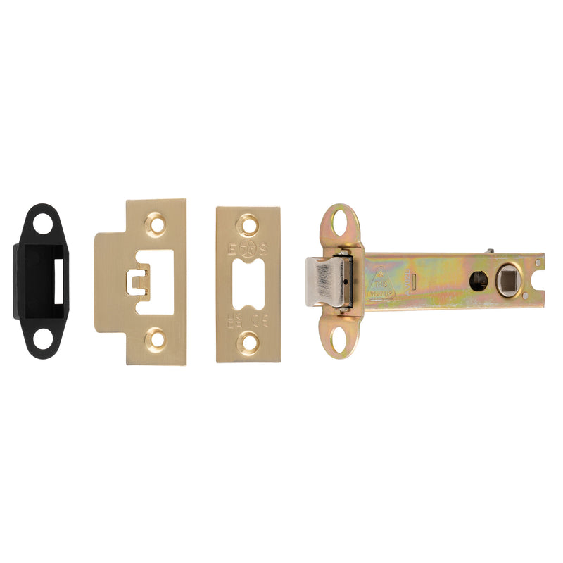 102Mm Heavy Duty Tubular Latch - 8Mm Follower - Square - Satin Brass