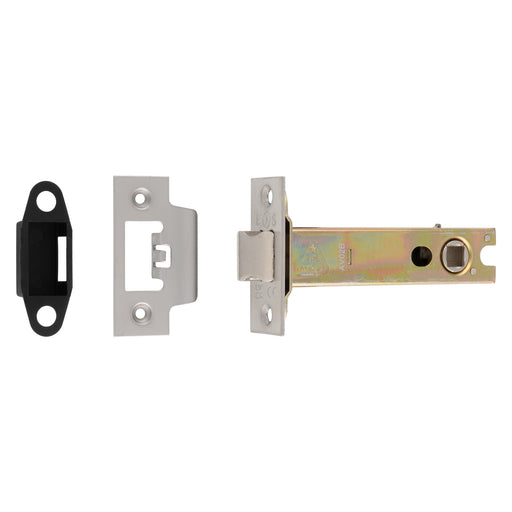 102Mm Heavy Duty Tubular Latch - 8Mm Follower - Square - Satin Stainless Steel