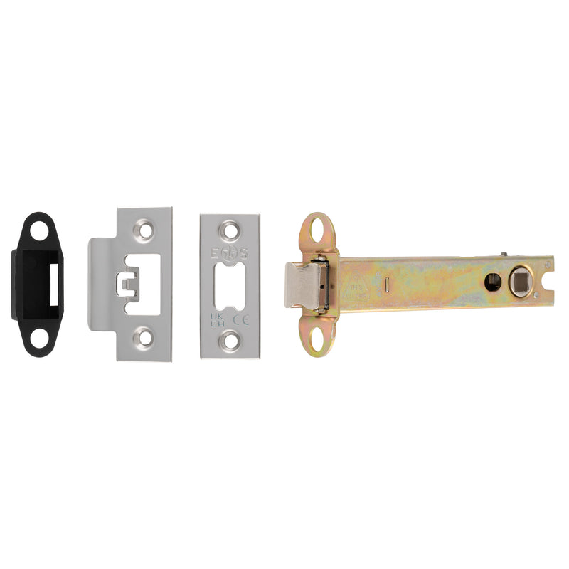 127Mm Heavy Duty Tubular Latch - 8Mm Follower - Square - Bright Stainless Steel 127mm